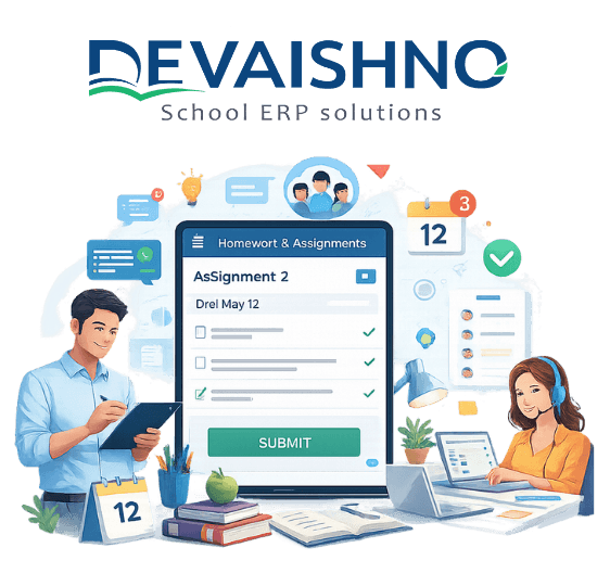 Devaishno School ERP app — digital homework and assignment management for teachers